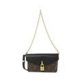 Louis Vuitton Black Brown Coated Canvas Leather Shoulder Bag (Pre-Owned)