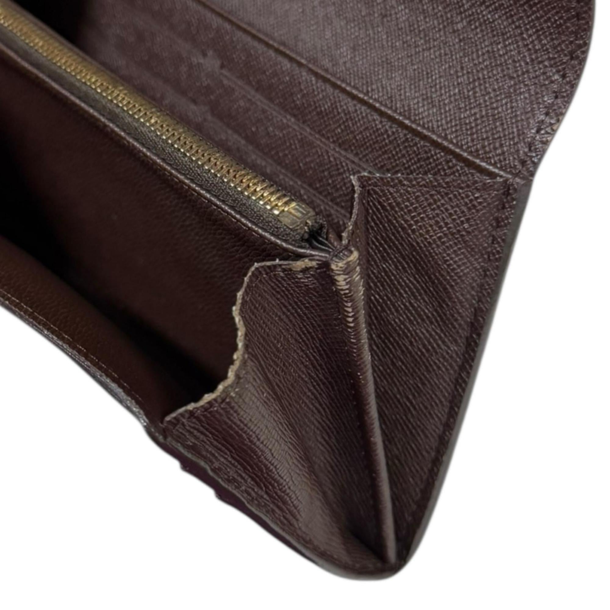 Louis Vuitton Brown Damier Canvas Long Wallet (Tri-Fold) (Pre-Owned)