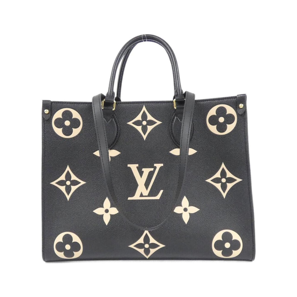 Louis Vuitton Beige Bicolor Black Leather Handbag (Pre-Owned)