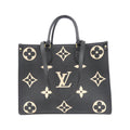 Louis Vuitton Beige Bicolor Black Leather Handbag (Pre-Owned)
