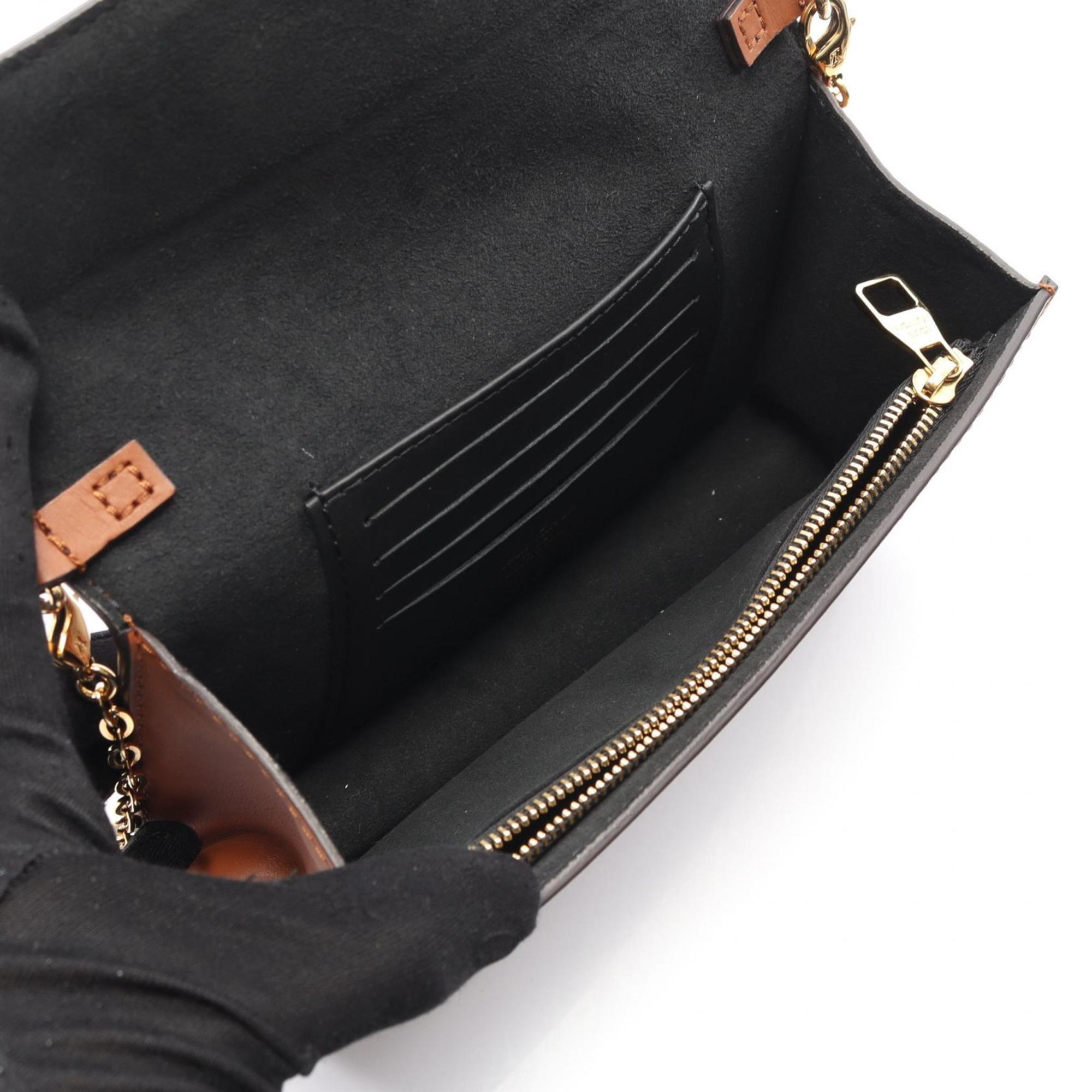 Louis Vuitton Beige Brown Coated Canvas Leather Shoulder Bag (Pre-Owned)