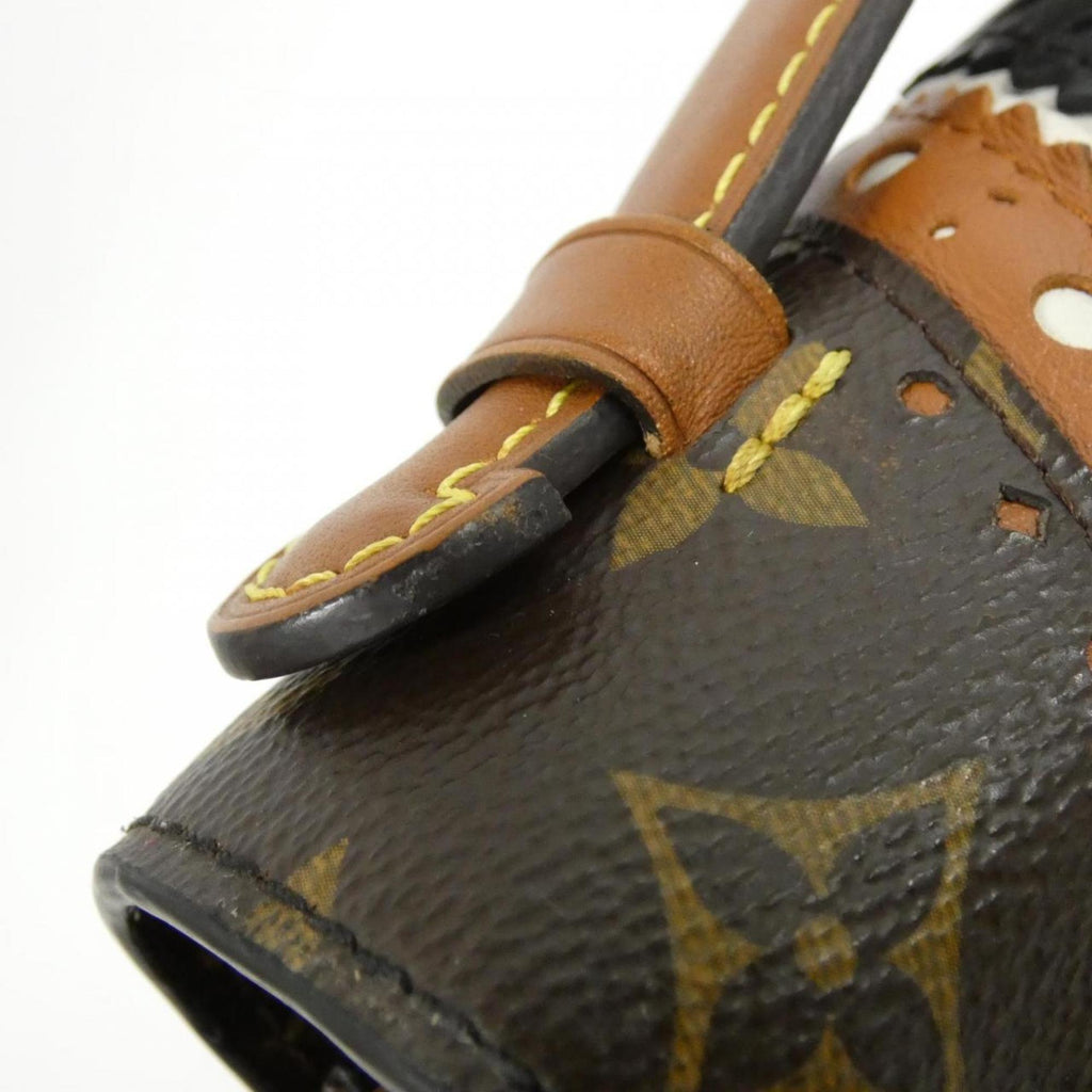 Louis Vuitton Monogram Marron Coated Canvas Leather Handbag Pochette (Pre-Owned)