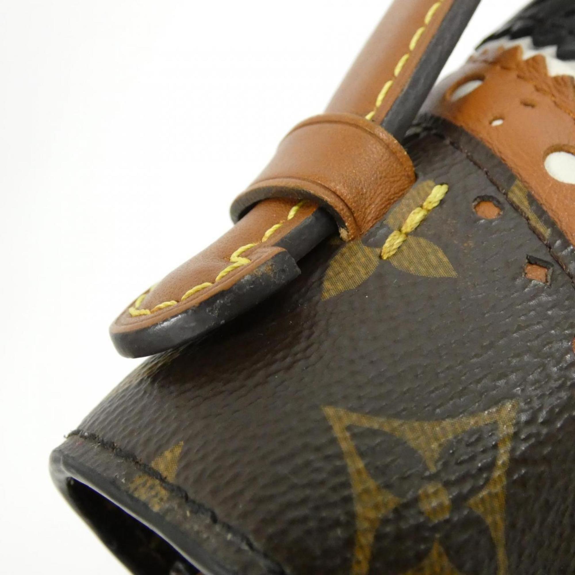 Louis Vuitton Monogram Marron Coated Canvas Leather Handbag Pochette (Pre-Owned)