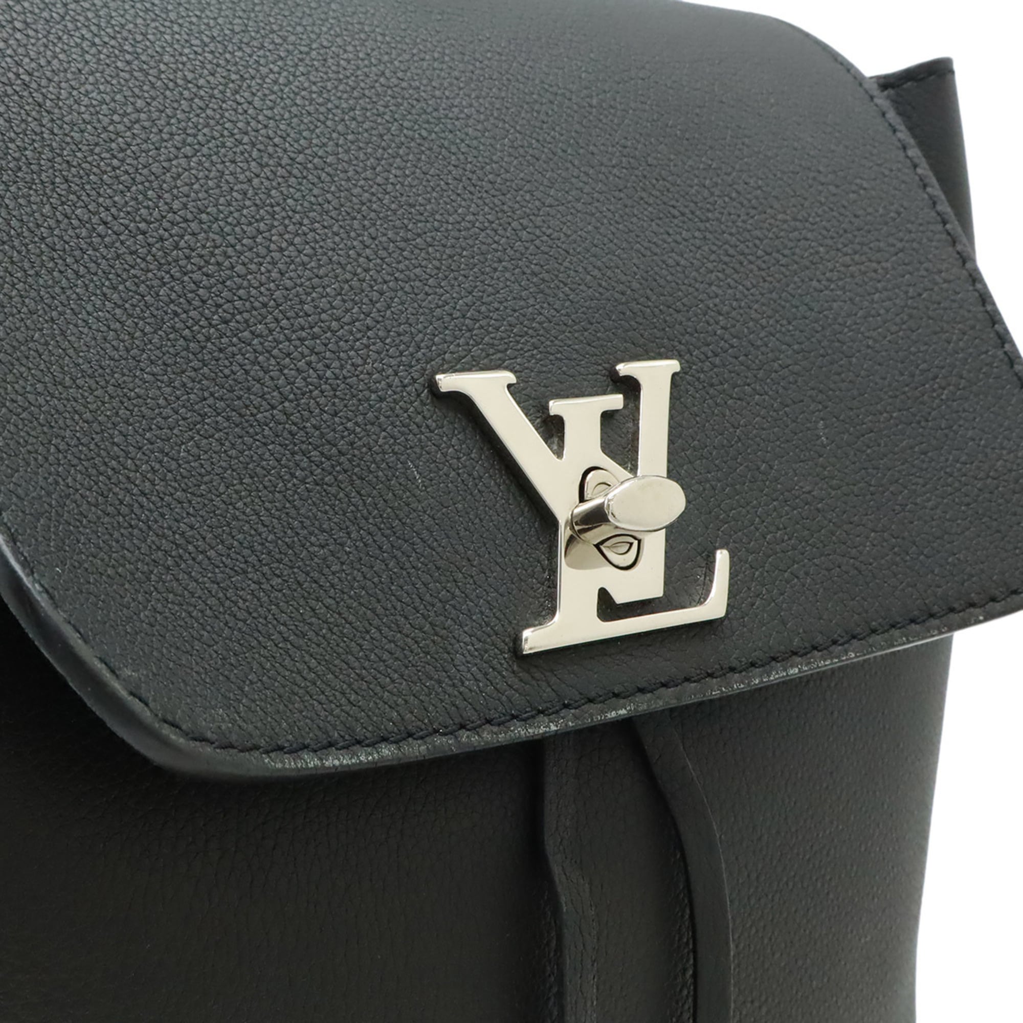 Louis Vuitton Black Noir Leather Backpack (Pre-Owned)