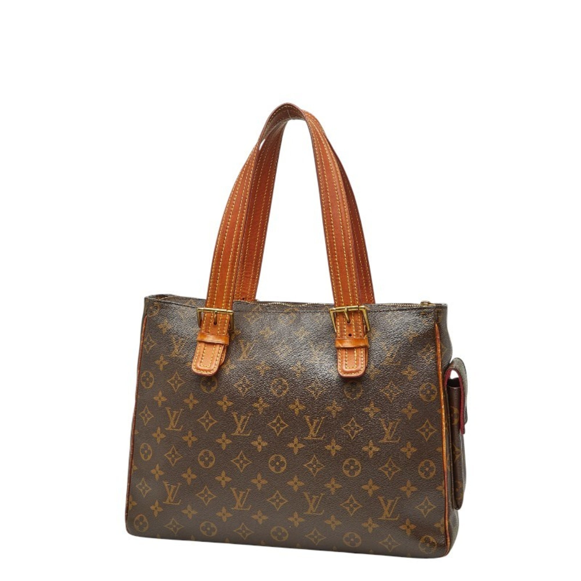 Louis Vuitton Brown Pvc Leather Handbag Tote Bag (Pre-Owned)