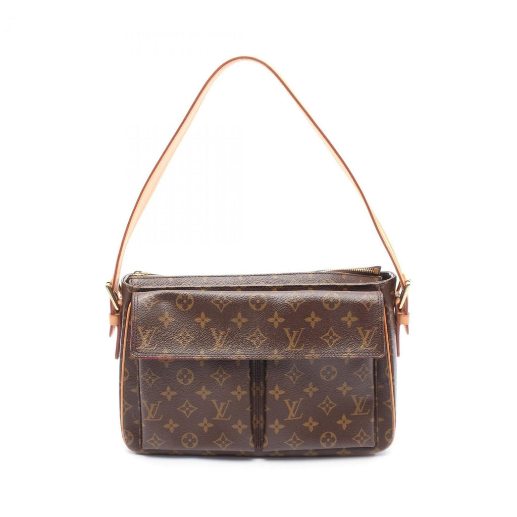 Louis Vuitton Monogram Brown Coated Canvas Leather Shoulder Bag (Pre-Owned)