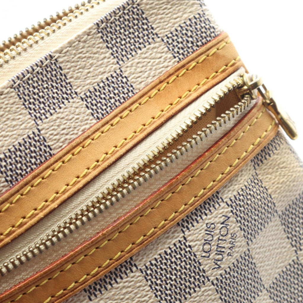 Louis Vuitton White Damier Azur Leather Shoulder Bag (Pre-Owned)