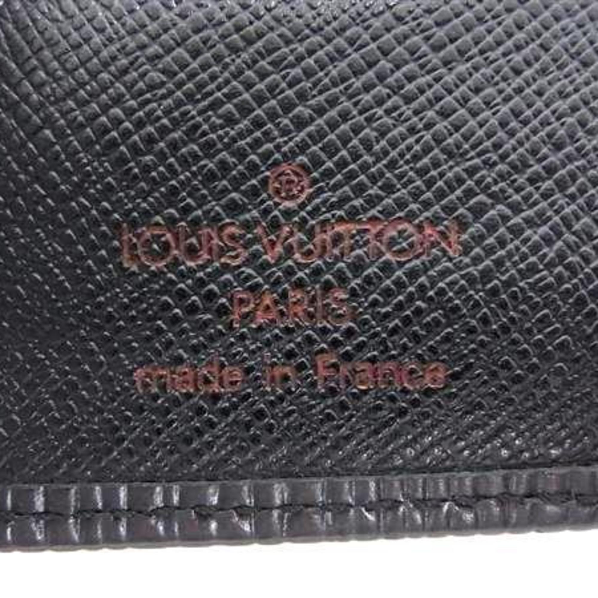 Louis Vuitton Black Leather Long Wallet (Bi-Fold) (Pre-Owned)