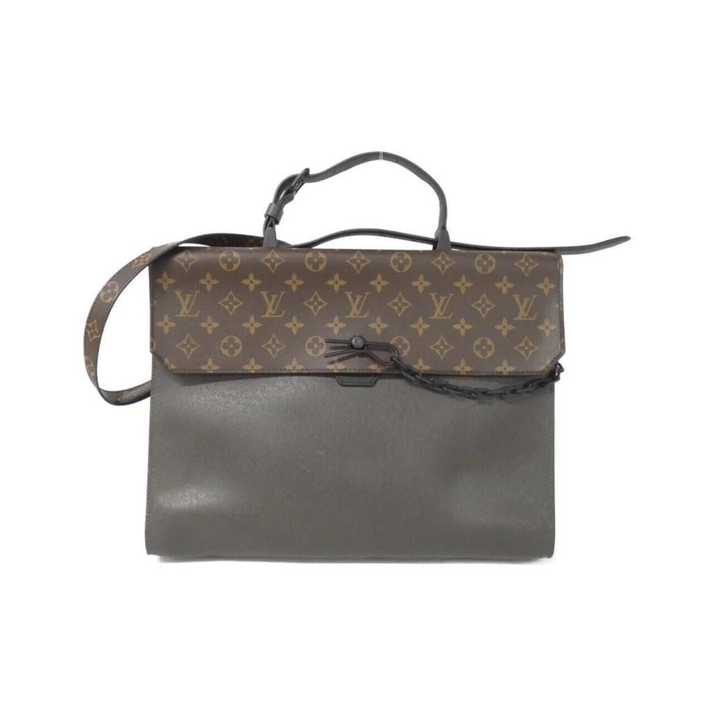 Louis Vuitton Khaki Marron Coated Canvas Leather Handbag (Pre-Owned)