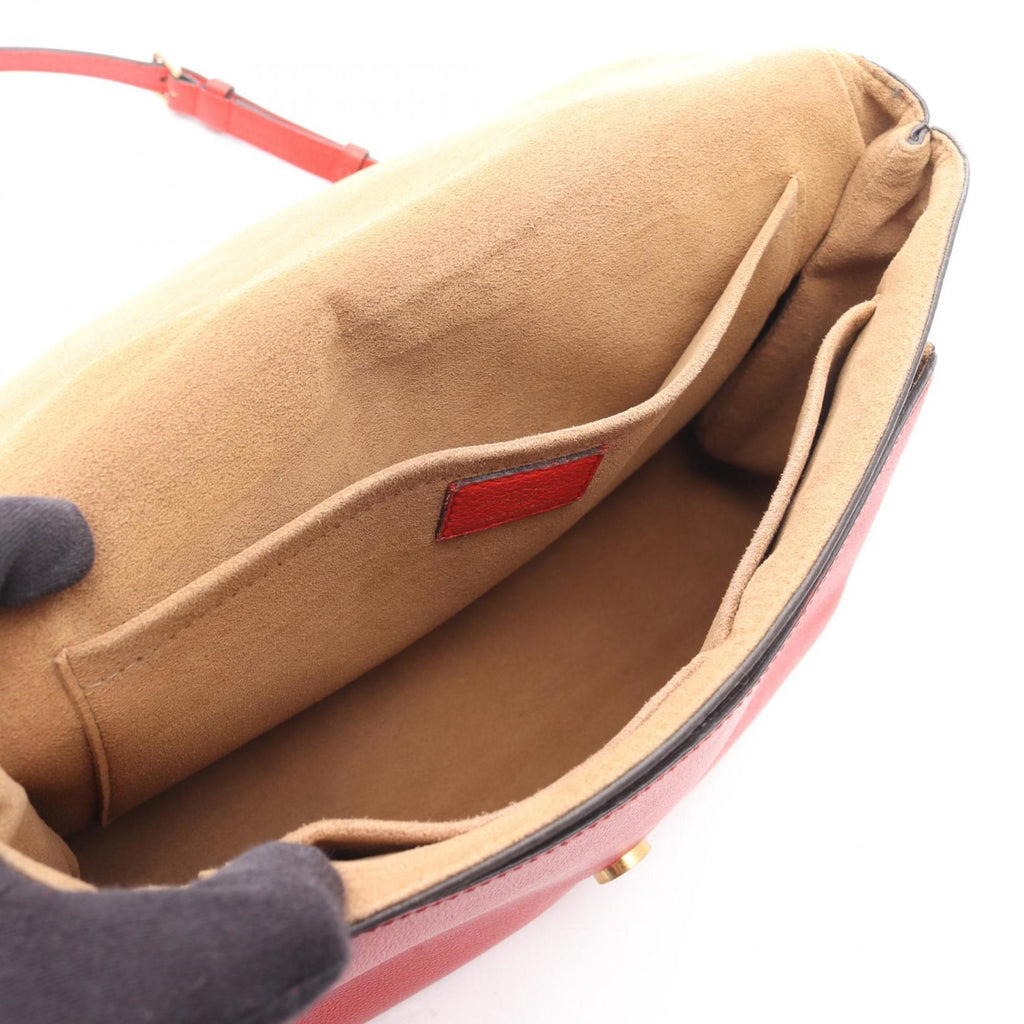 Louis Vuitton Brown Red Color Coated Canvas Leather Handbag (Pre-Owned)
