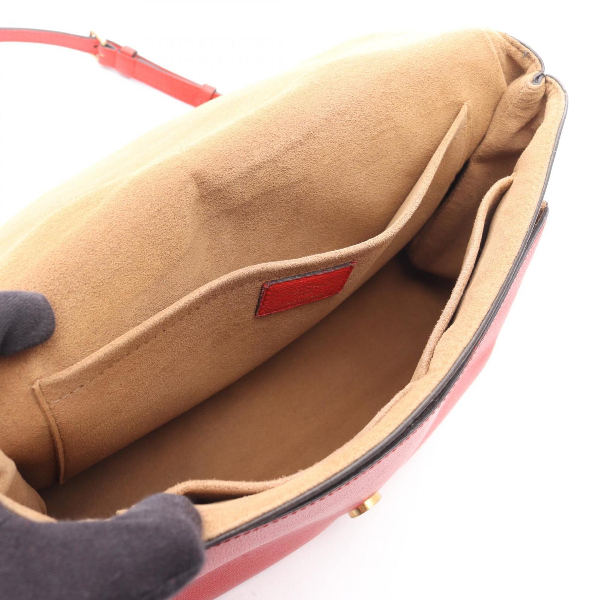 Louis Vuitton Brown Red Color Coated Canvas Leather Handbag (Pre-Owned)