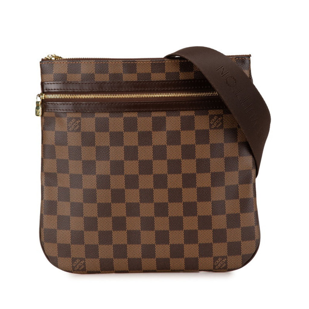 Louis Vuitton Damier Brown Damier Canvas Pvc Leather Pochette Shoulder Bag (Pre-Owned)