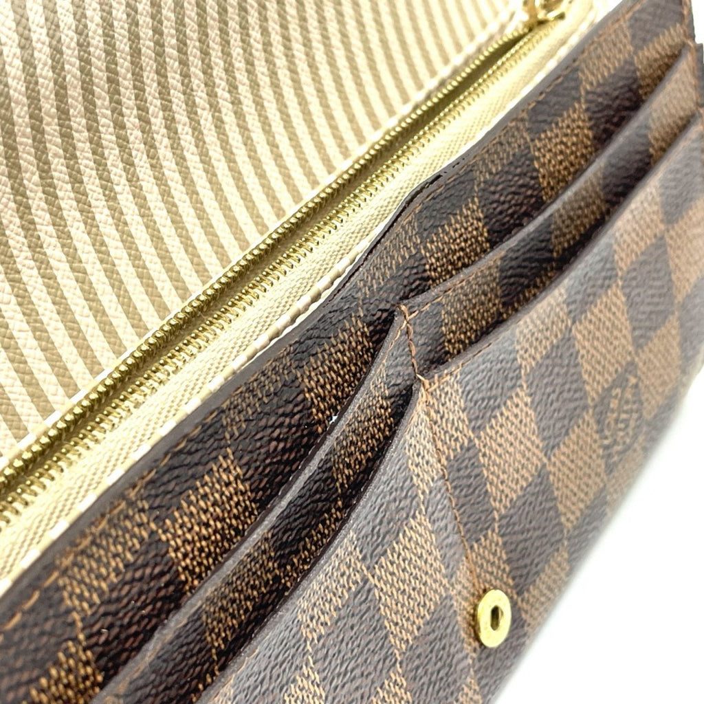 Louis Vuitton Damier Brown Damier Canvas Ebene Damier Canvas Long Wallet (Bi-Fold) (Pre-Owned)