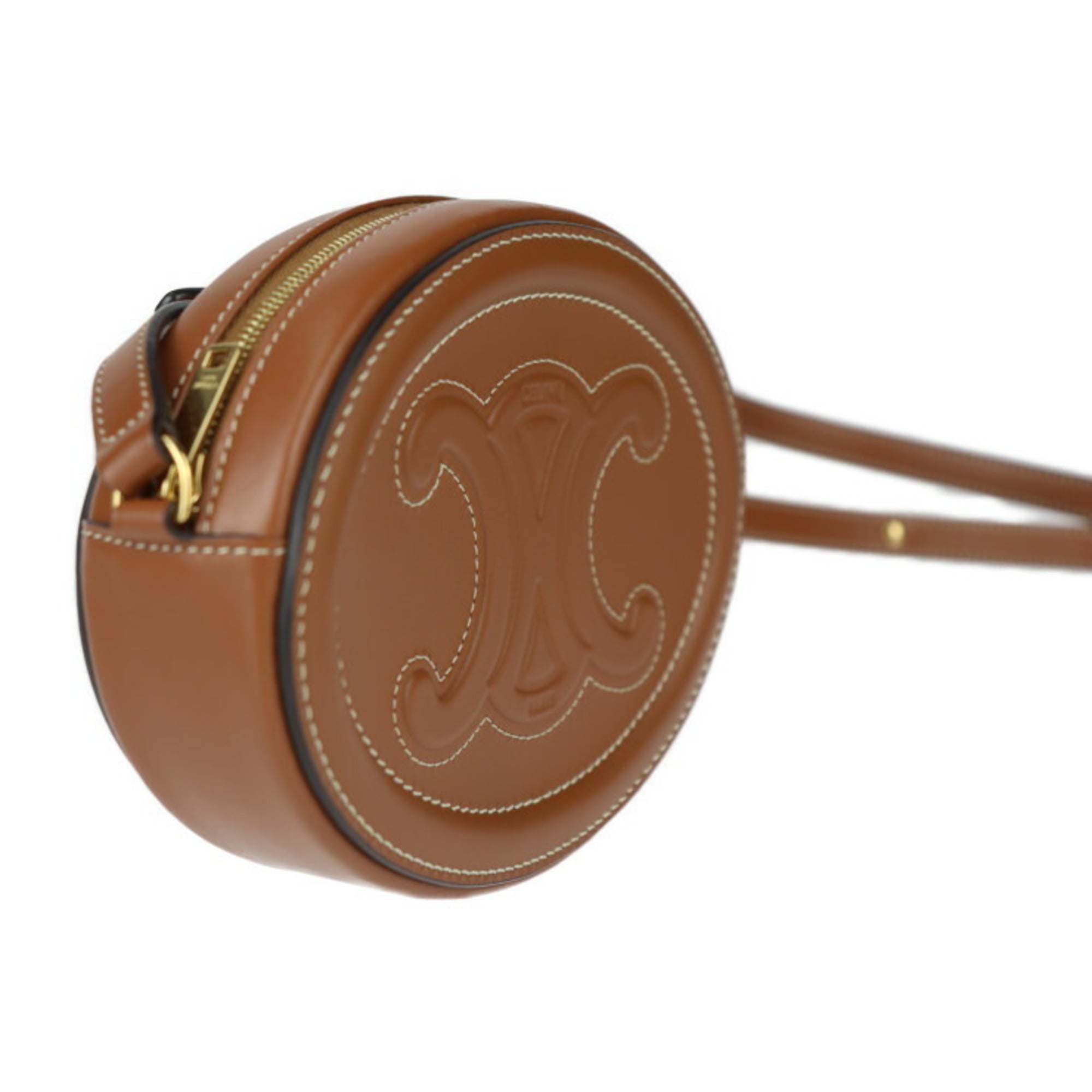 Triomphe Oval Crossbody Bag Leather