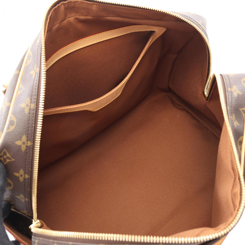Louis Vuitton Brown Coated Canvas Leather Boston Bag (Pre-Owned)
