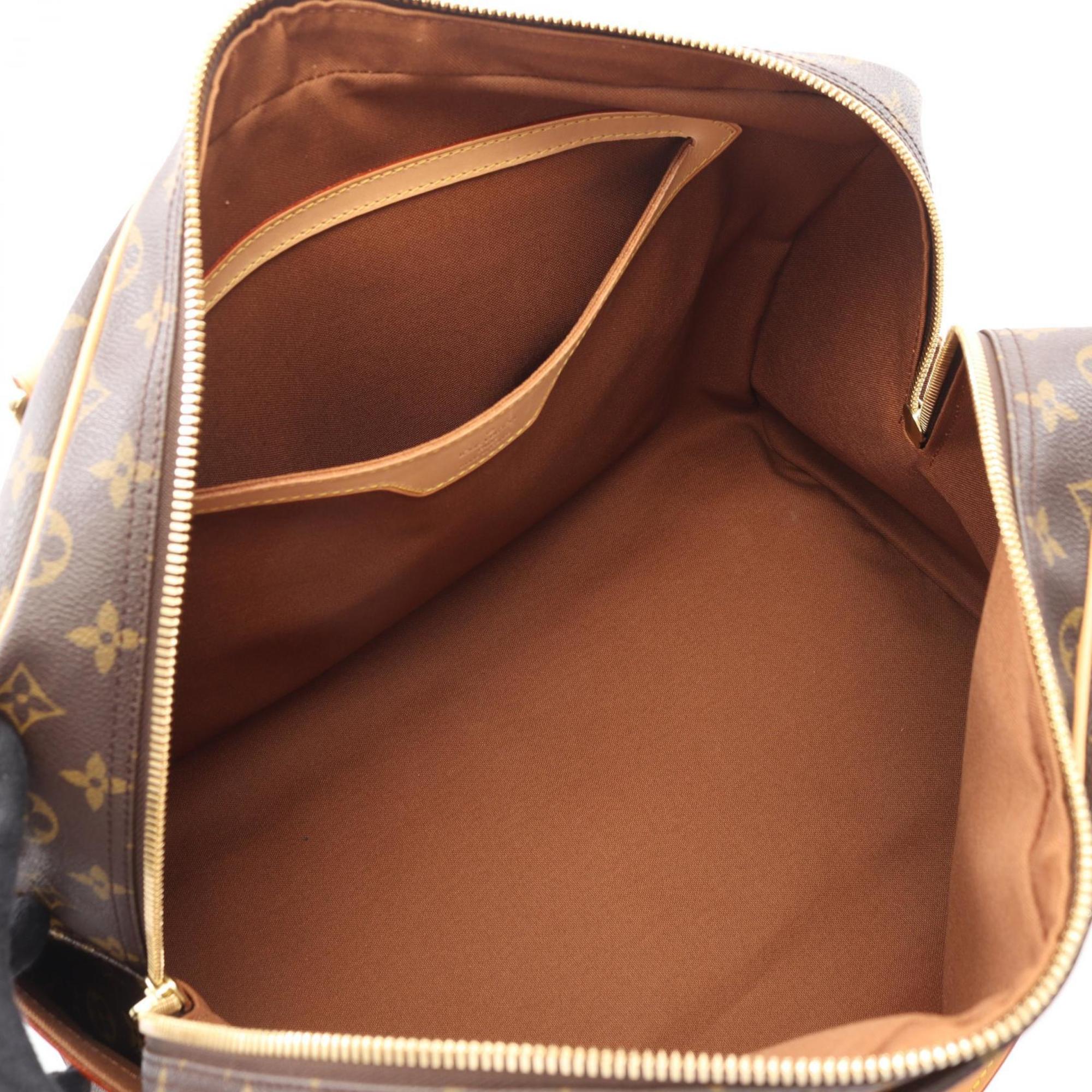 Louis Vuitton Brown Coated Canvas Leather Boston Bag (Pre-Owned)