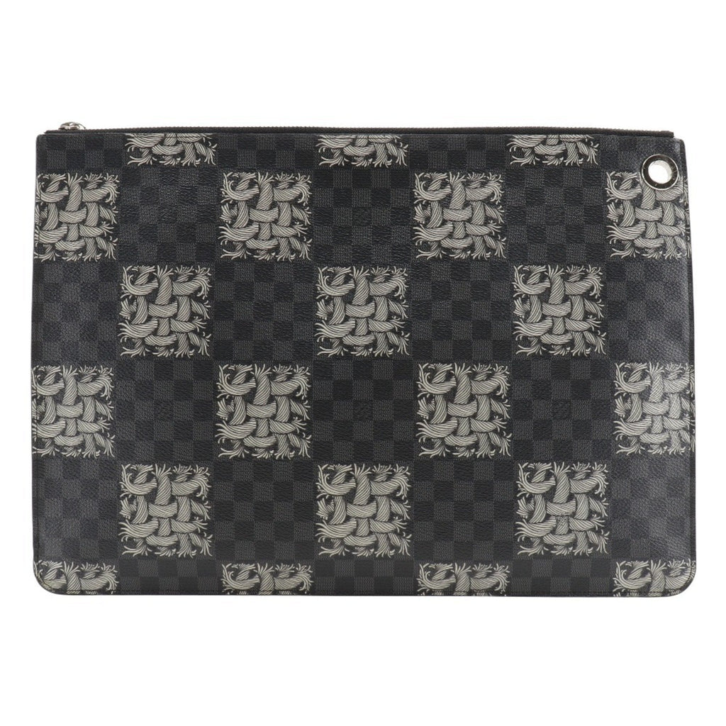 Louis Vuitton Black Damier Graphite Canvas Clutch Bag Pochette (Pre-Owned)
