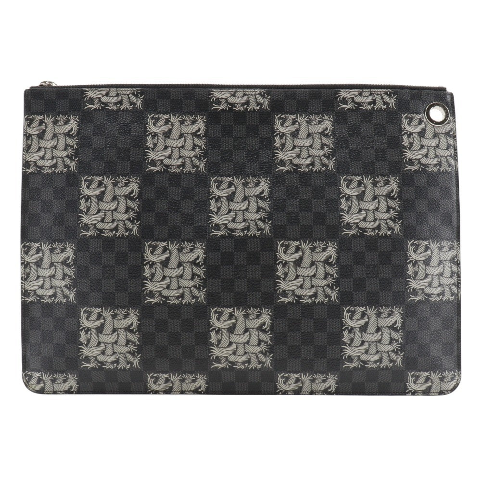 Louis Vuitton Black Damier Graphite Canvas Clutch Bag Pochette (Pre-Owned)