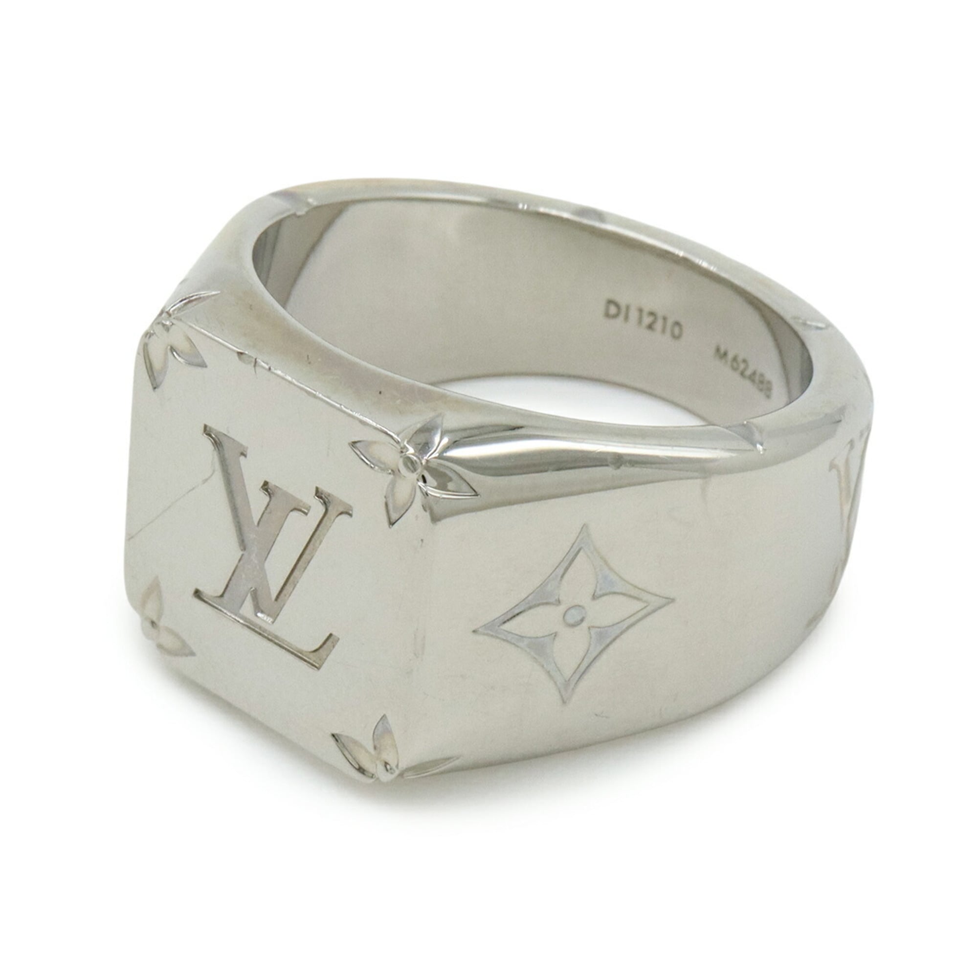 Louis Vuitton Silver Metal Band Ring (Pre-Owned)