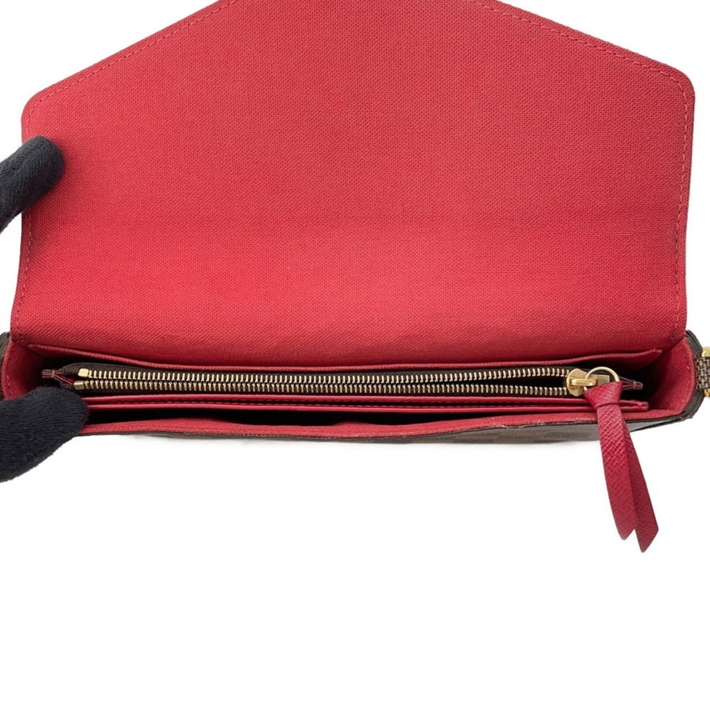 Louis Vuitton Damier Damier Canvas Ebene Red Color Pochette (Pre-Owned)