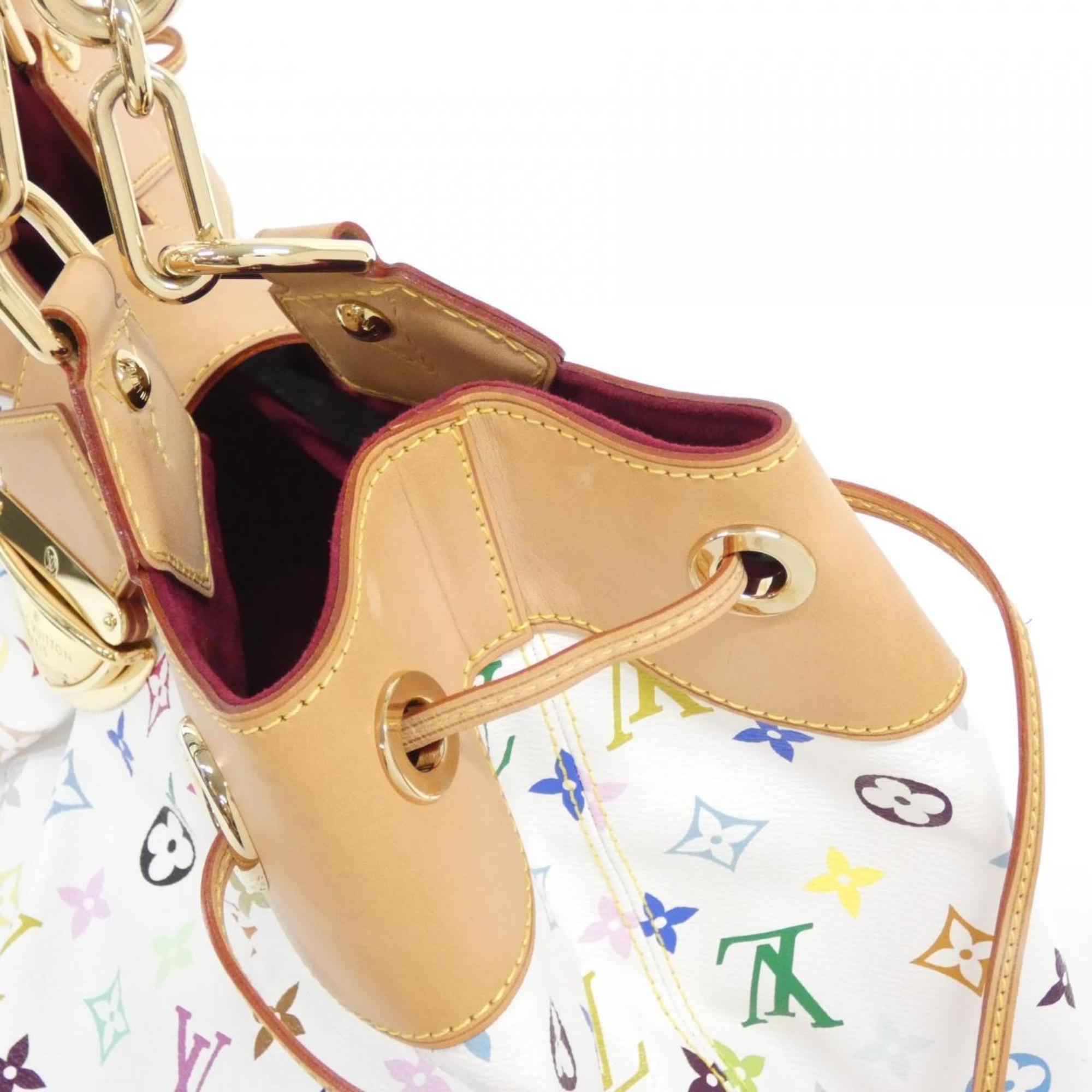 Louis Vuitton Multi-Color White Coated Canvas Shoulder Bag (Pre-Owned)