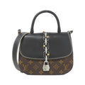 Louis Vuitton Black Brown Coated Canvas Leather Handbag (Pre-Owned)