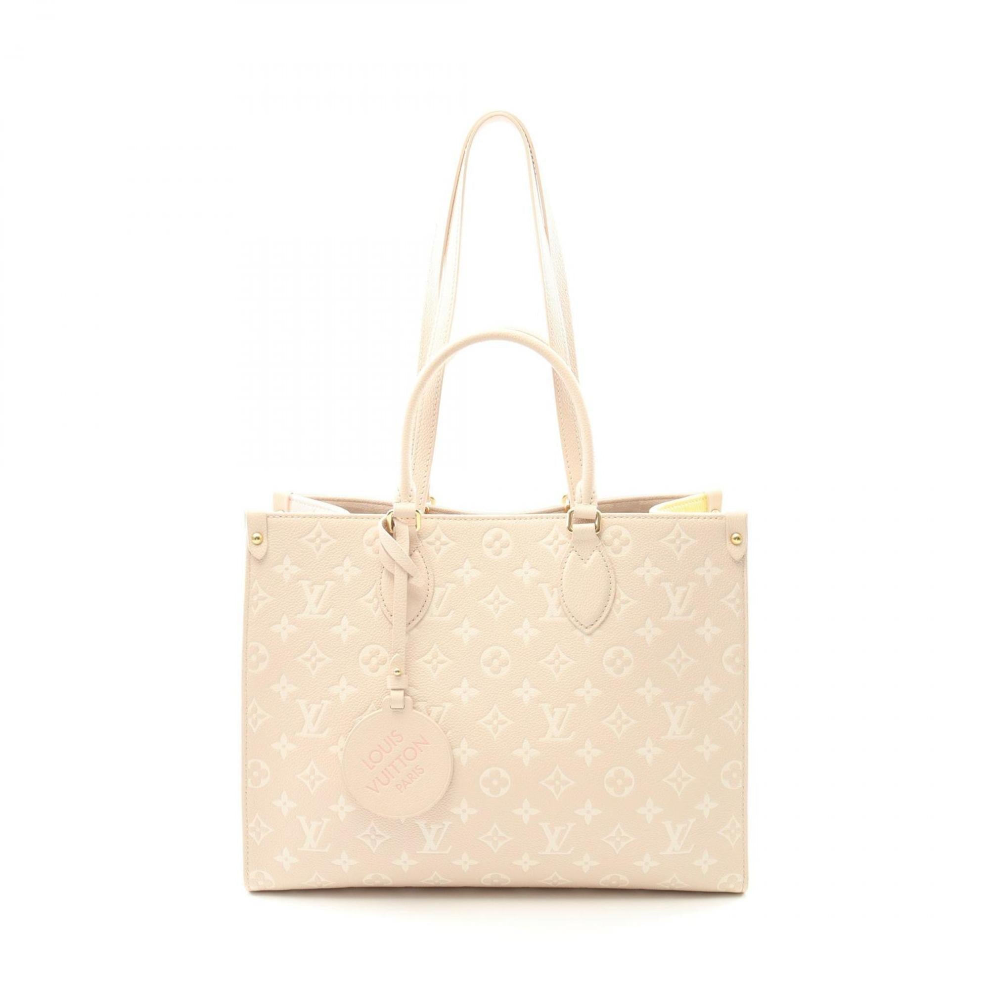 Louis Vuitton Beige Pink Rose Yellow Leather Handbag (Pre-Owned)