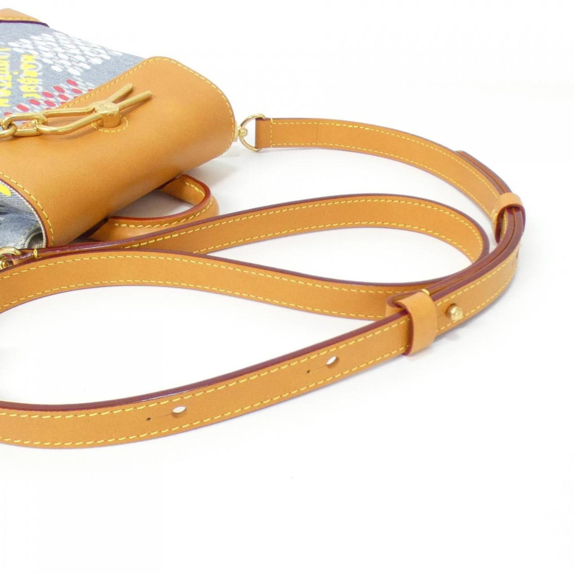 Louis Vuitton Multi-Color Denim Leather Shoulder Bag (Pre-Owned)