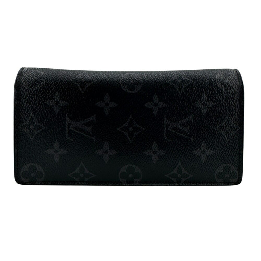 Louis Vuitton Black Leather Long Wallet (Bi-Fold) (Pre-Owned)