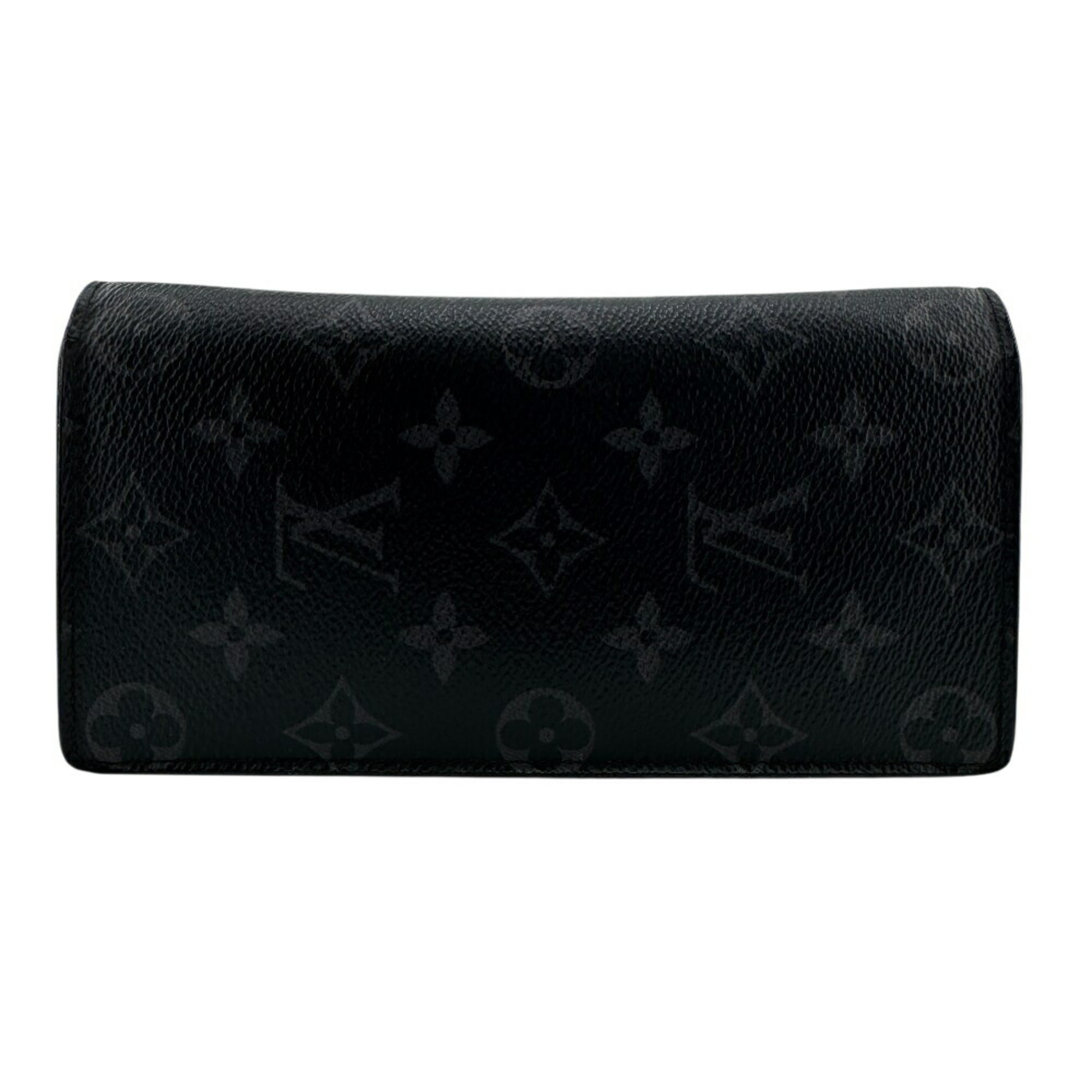 Louis Vuitton Black Leather Long Wallet (Bi-Fold) (Pre-Owned)