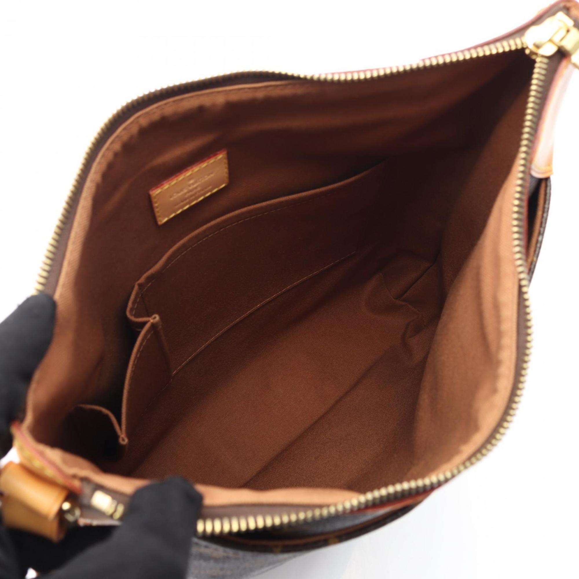 Louis Vuitton Brown Coated Canvas Leather Shoulder Bag (Pre-Owned)