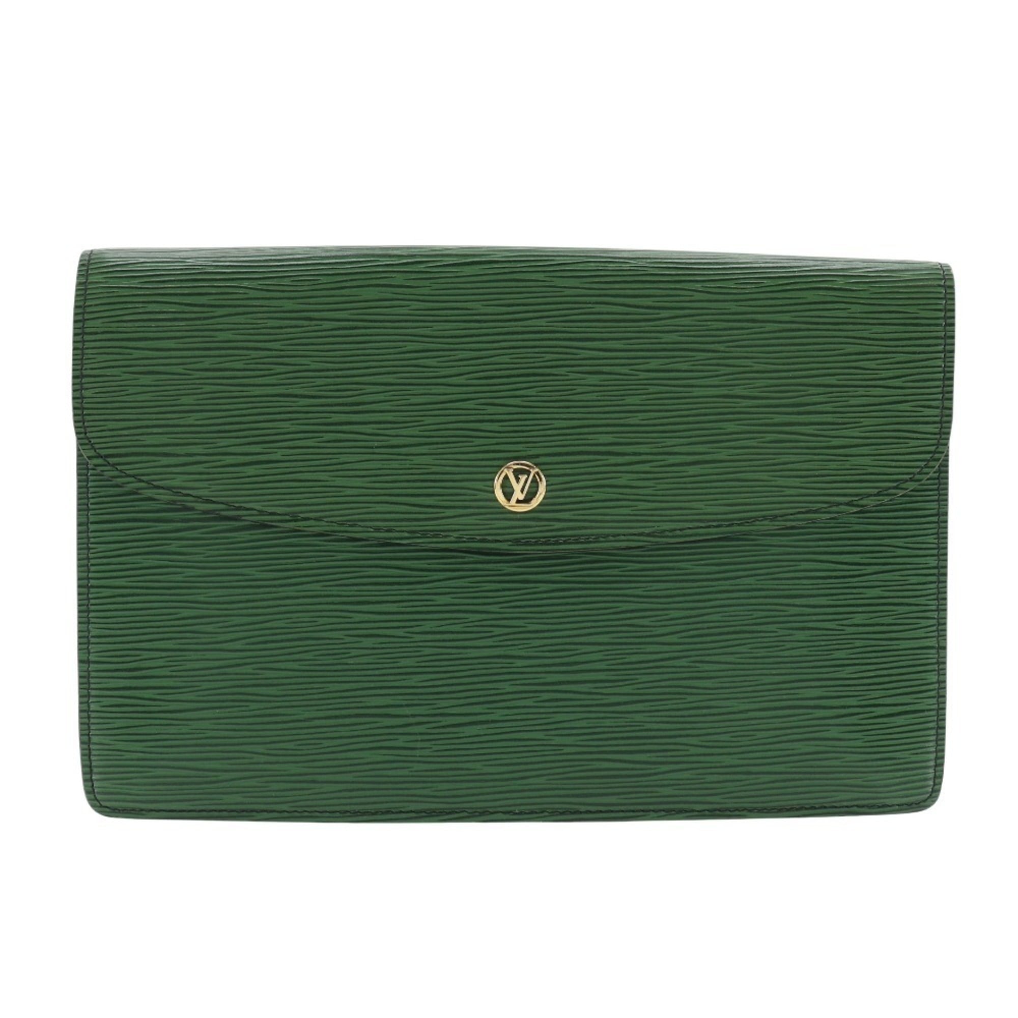Louis Vuitton Borneo Green Green Epi Leather Clutch Bag (Pre-Owned)