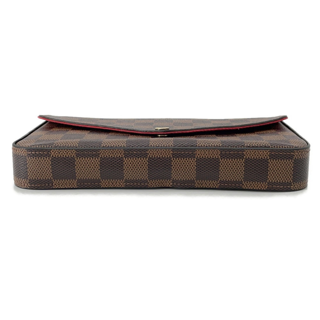 Louis Vuitton Damier Damier Canvas Ebene Red Color Pochette (Pre-Owned)