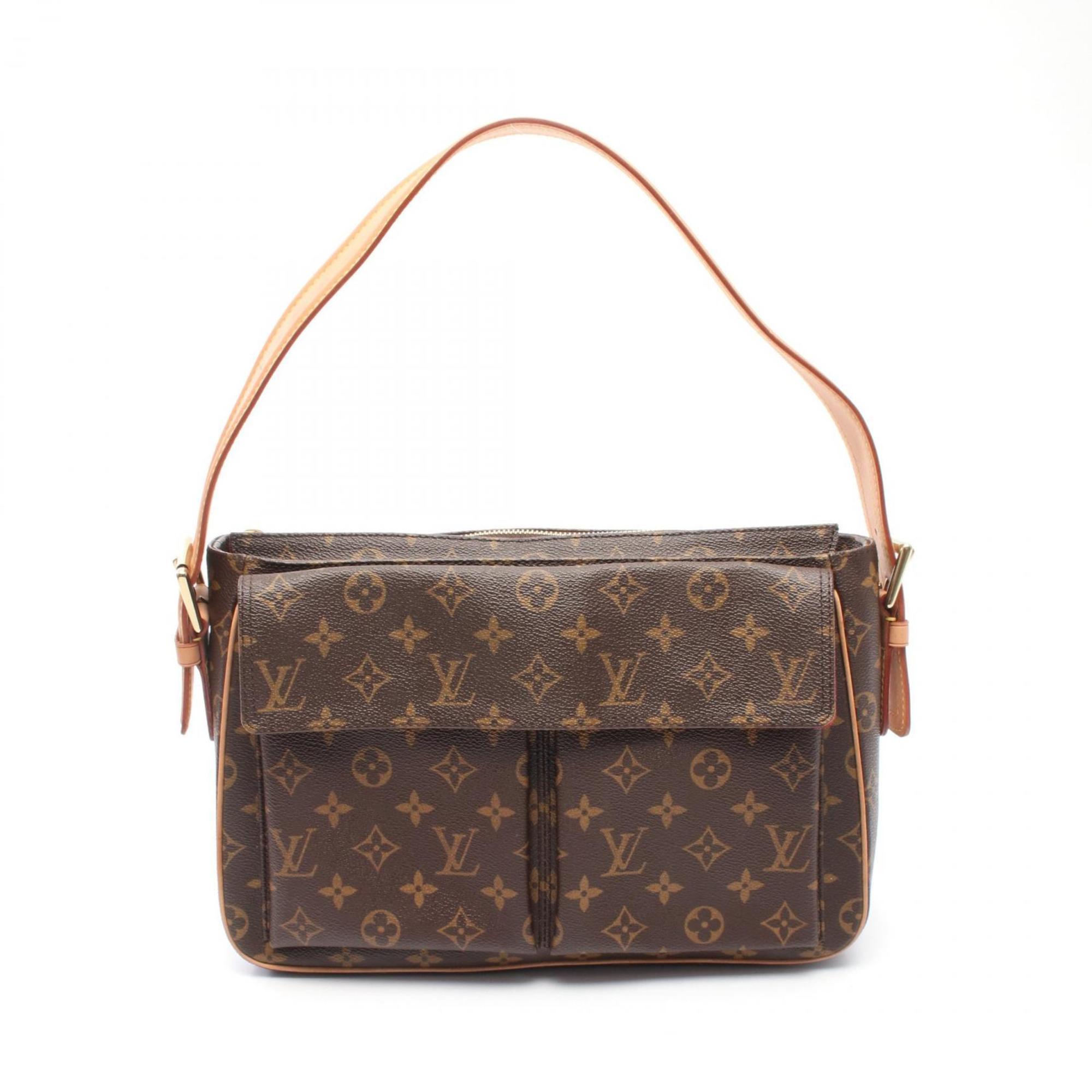 Louis Vuitton Monogram Brown Coated Canvas Leather Shoulder Bag (Pre-Owned)