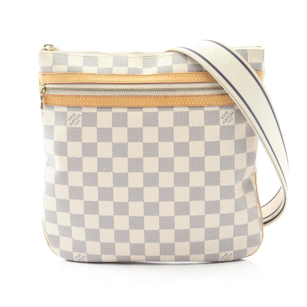 Louis Vuitton White Damier Azur Leather Shoulder Bag (Pre-Owned)
