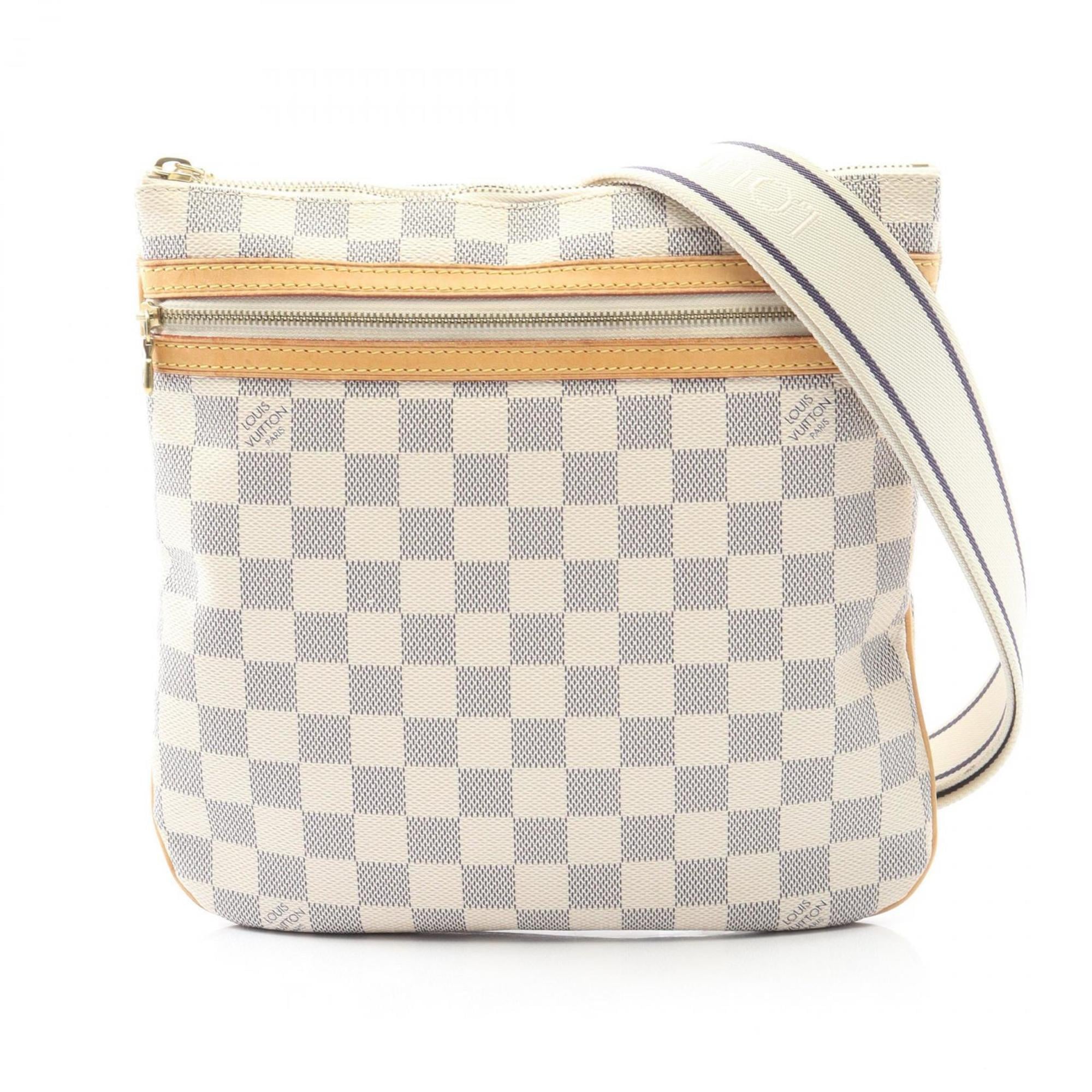 Louis Vuitton White Damier Azur Leather Shoulder Bag (Pre-Owned)