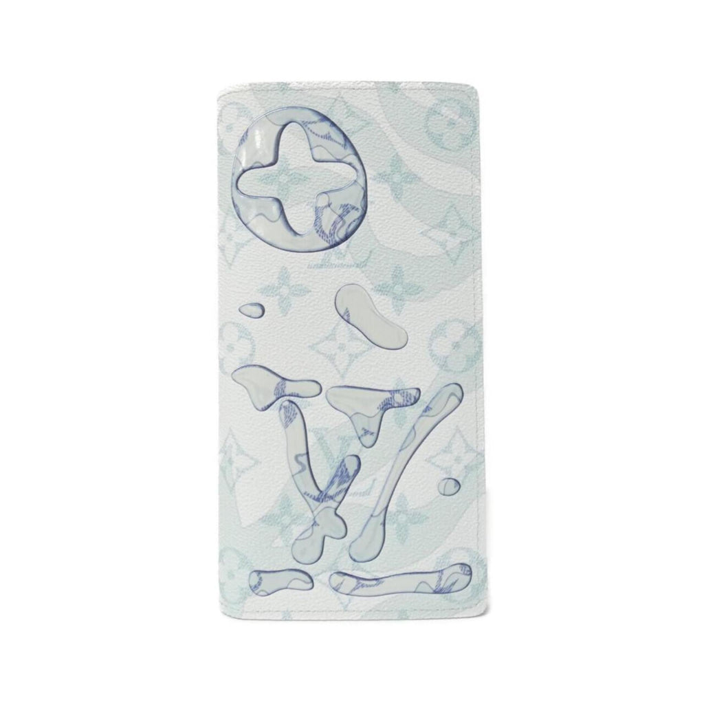 Louis Vuitton Light Blue Coated Canvas Long Wallet (Bi-Fold) (Pre-Owned)