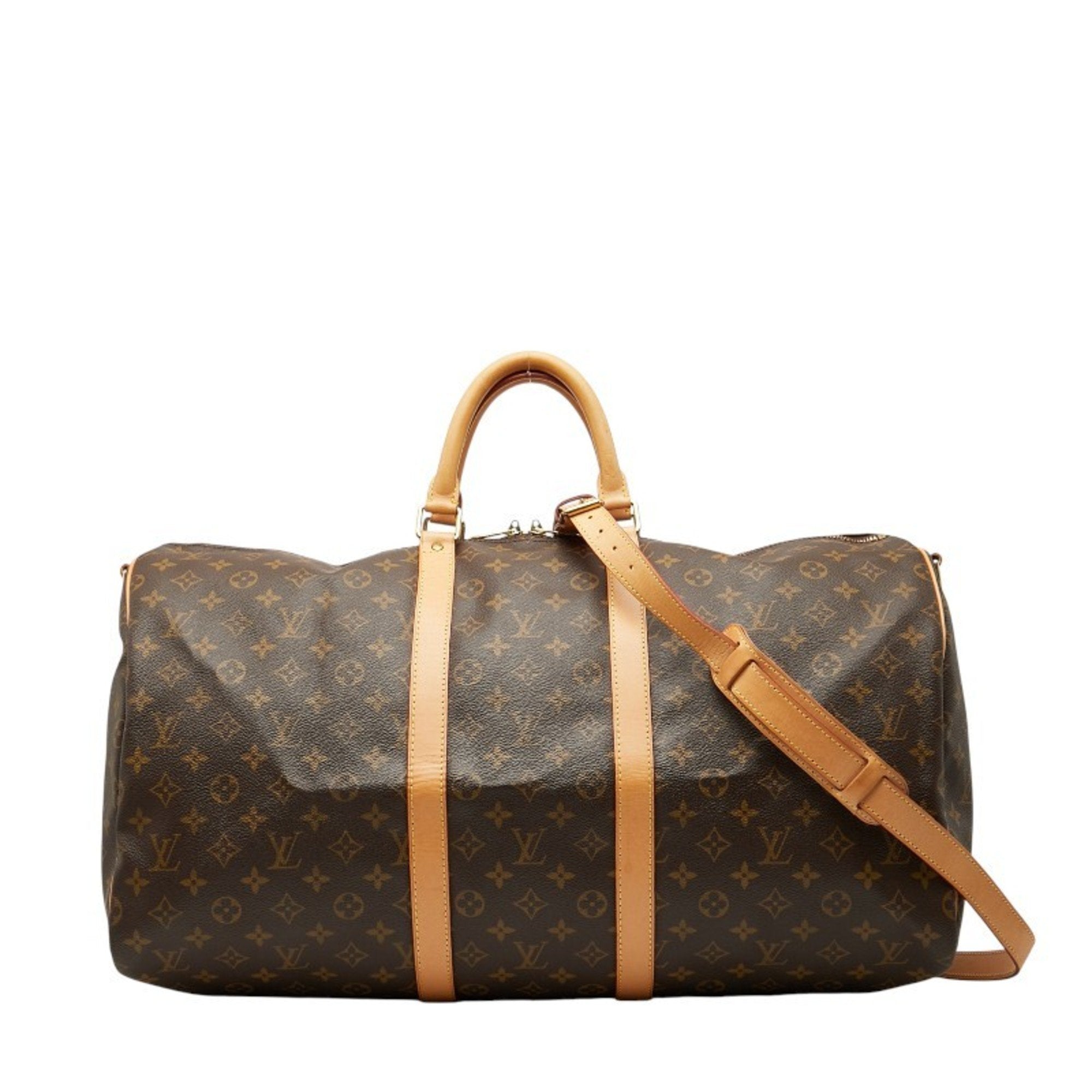 Louis Vuitton Brown Pvc Leather Boston Bag Shoulder Bag (Pre-Owned)