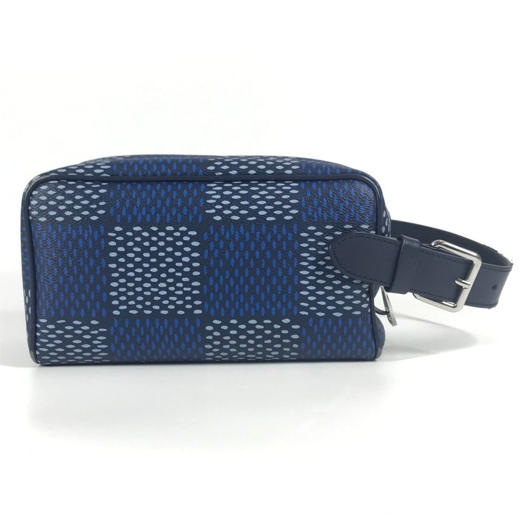 Louis Vuitton Blue Damier Canvas Clutch Bag (Pre-Owned)