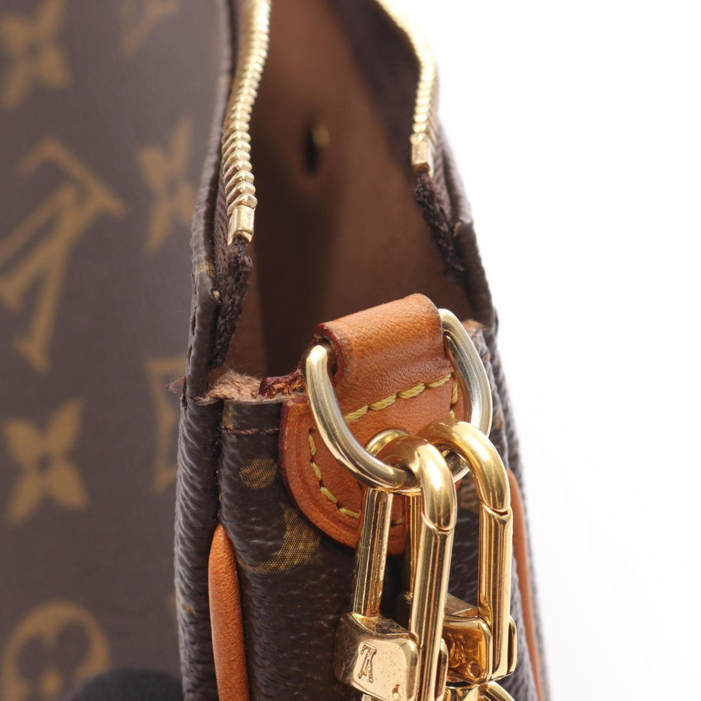 Louis Vuitton Brown Coated Canvas Leather Shoulder Bag (Pre-Owned)