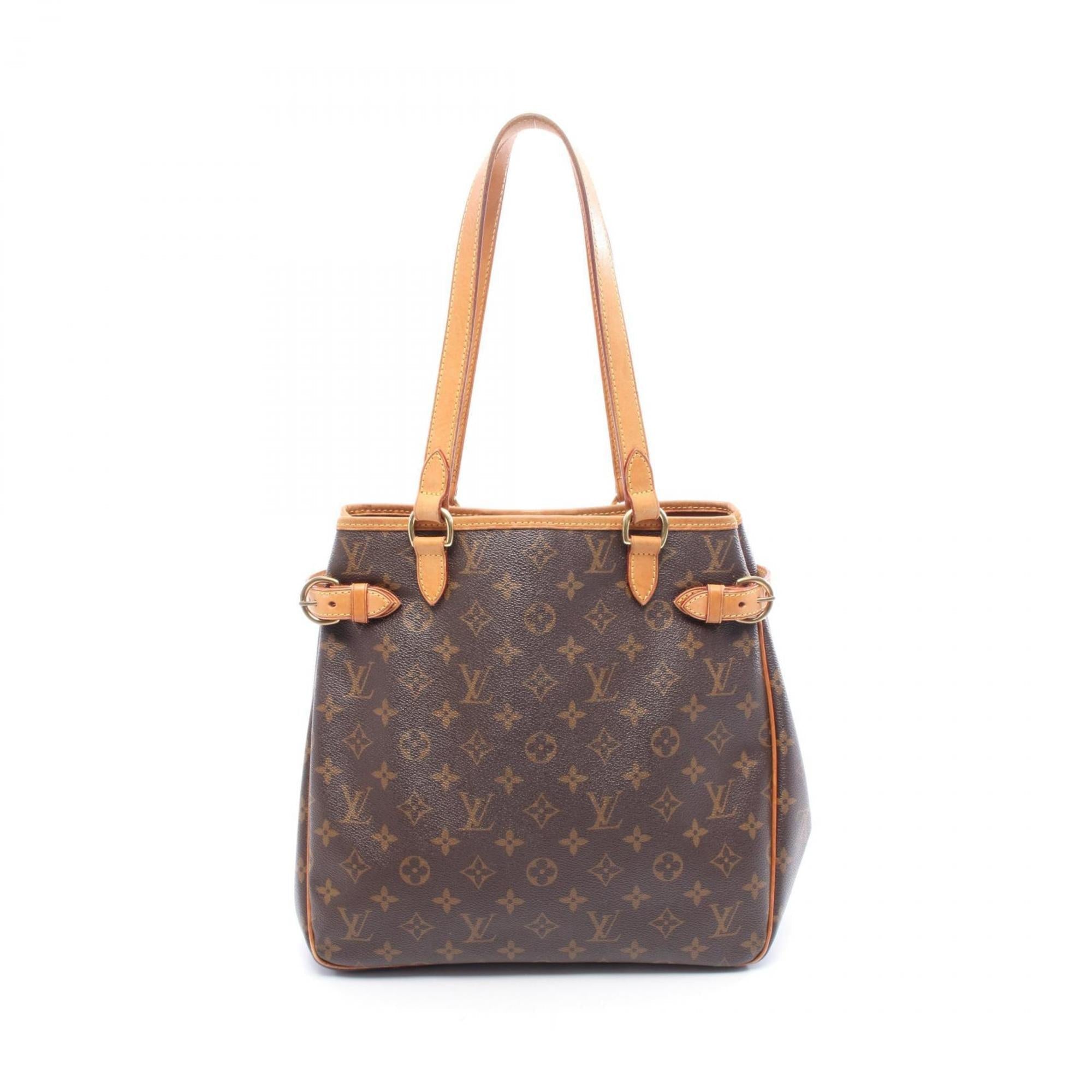Louis Vuitton Monogram Brown Coated Canvas Leather Tote Bag (Pre-Owned)