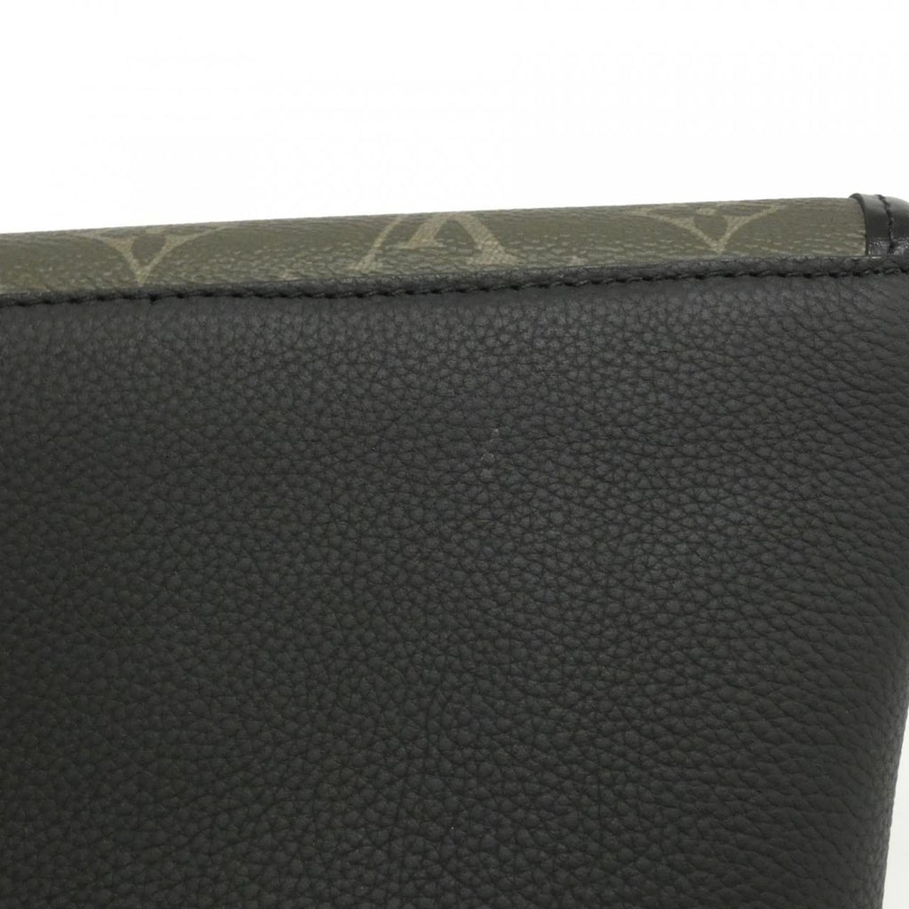 Louis Vuitton Black Khaki Coated Canvas Shoulder Bag (Pre-Owned)