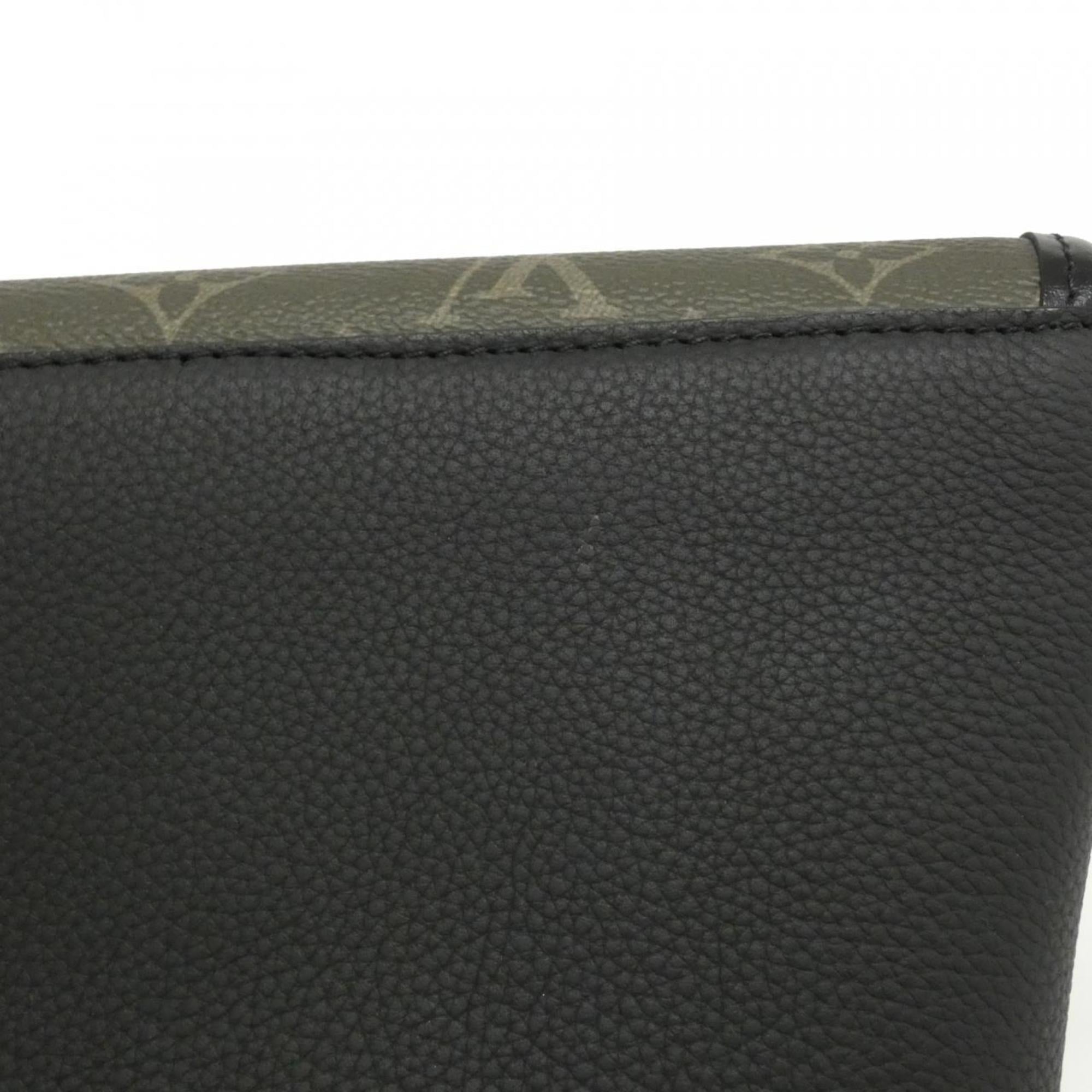 Louis Vuitton Black Khaki Coated Canvas Shoulder Bag (Pre-Owned)