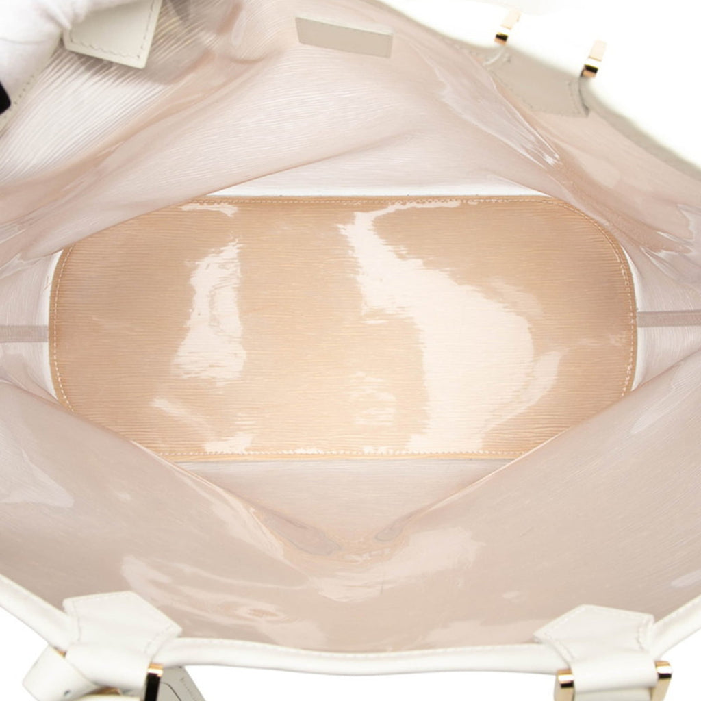 Louis Vuitton Clear White Vinyl Leather Handbag Pouch Tote Bag (Pre-Owned)
