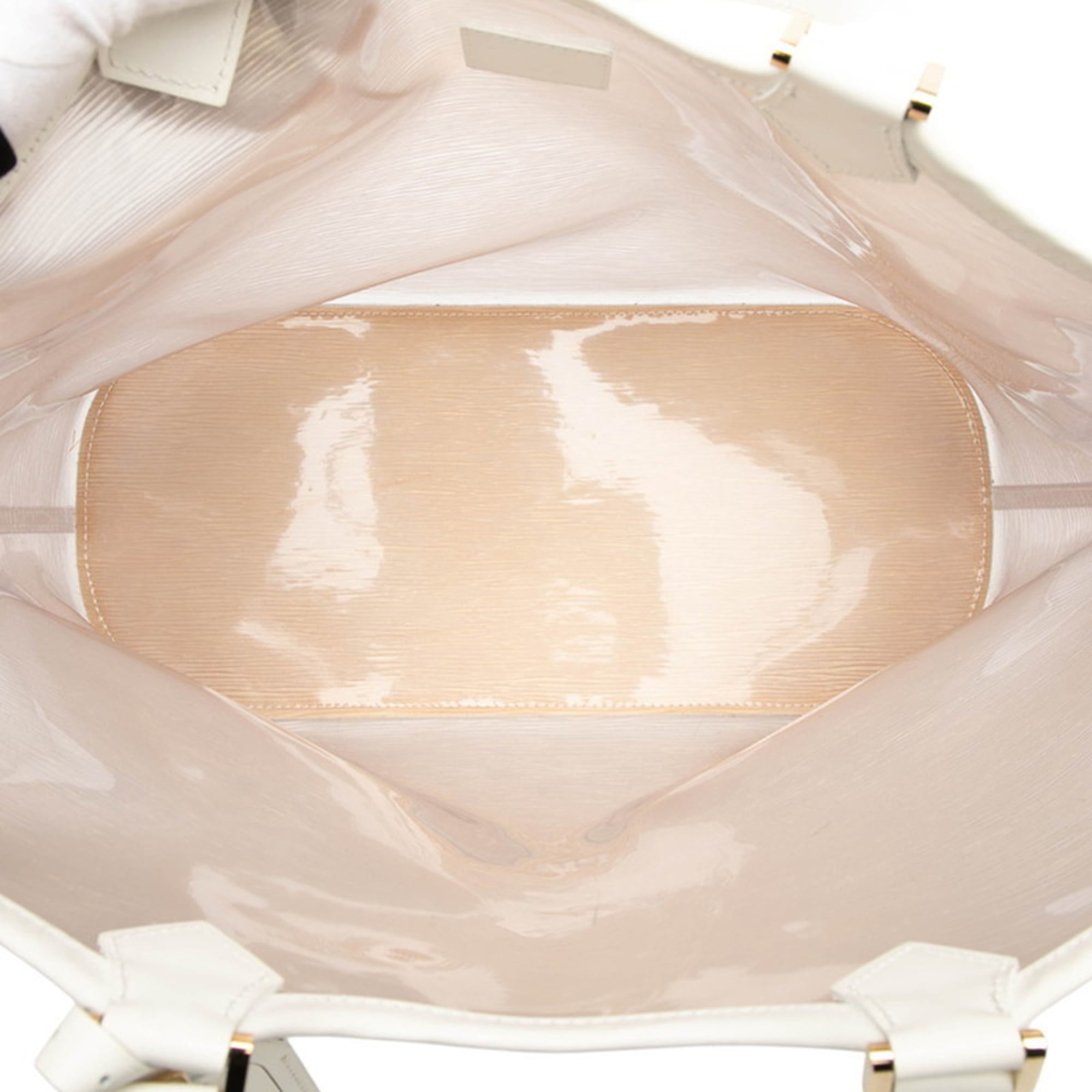 Louis Vuitton Clear White Vinyl Leather Handbag Pouch Tote Bag (Pre-Owned)