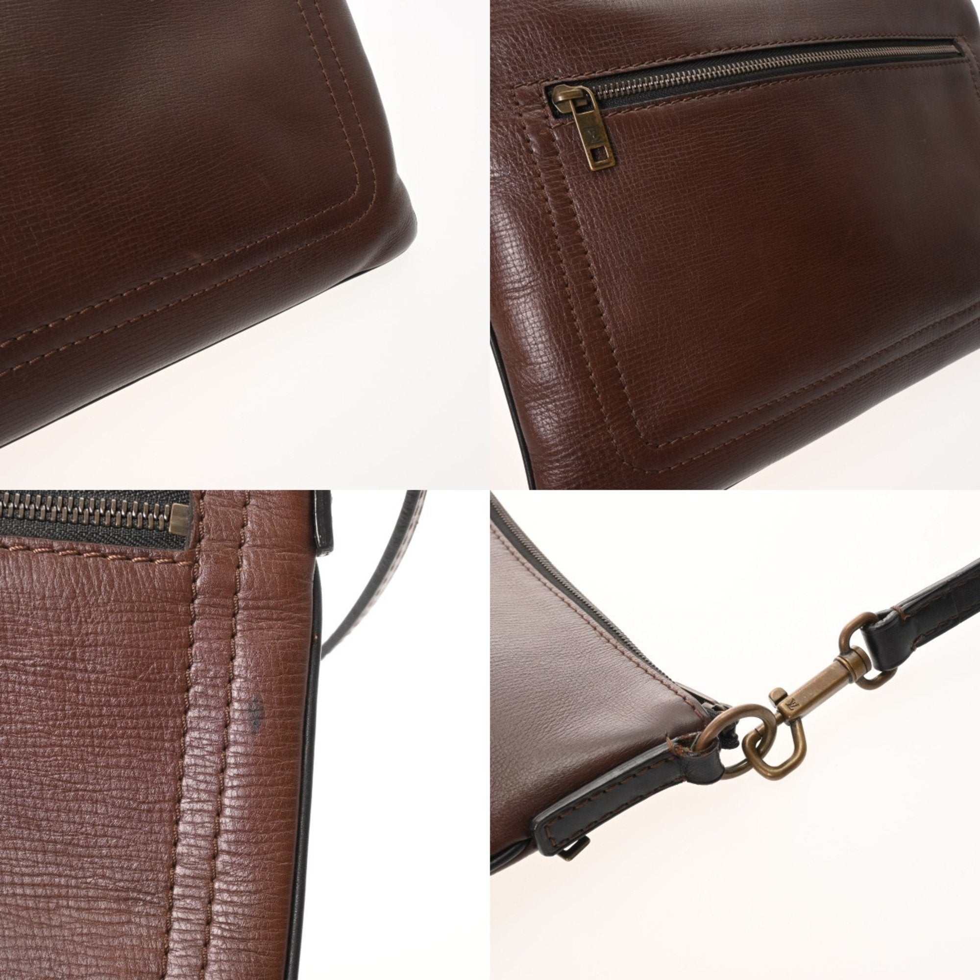Louis Vuitton Coffee Utah Leather Shoulder Bag (Pre-Owned)