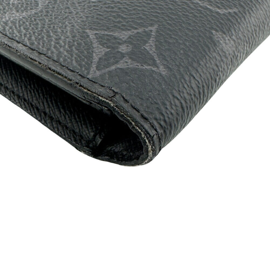 Louis Vuitton Black Leather Long Wallet (Bi-Fold) (Pre-Owned)