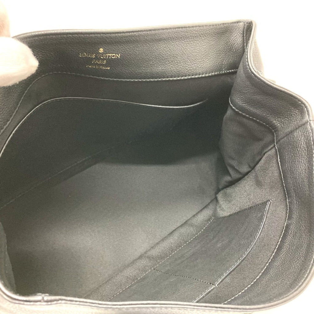 Louis Vuitton Black Leather Handbag Shoulder Bag (Pre-Owned)
