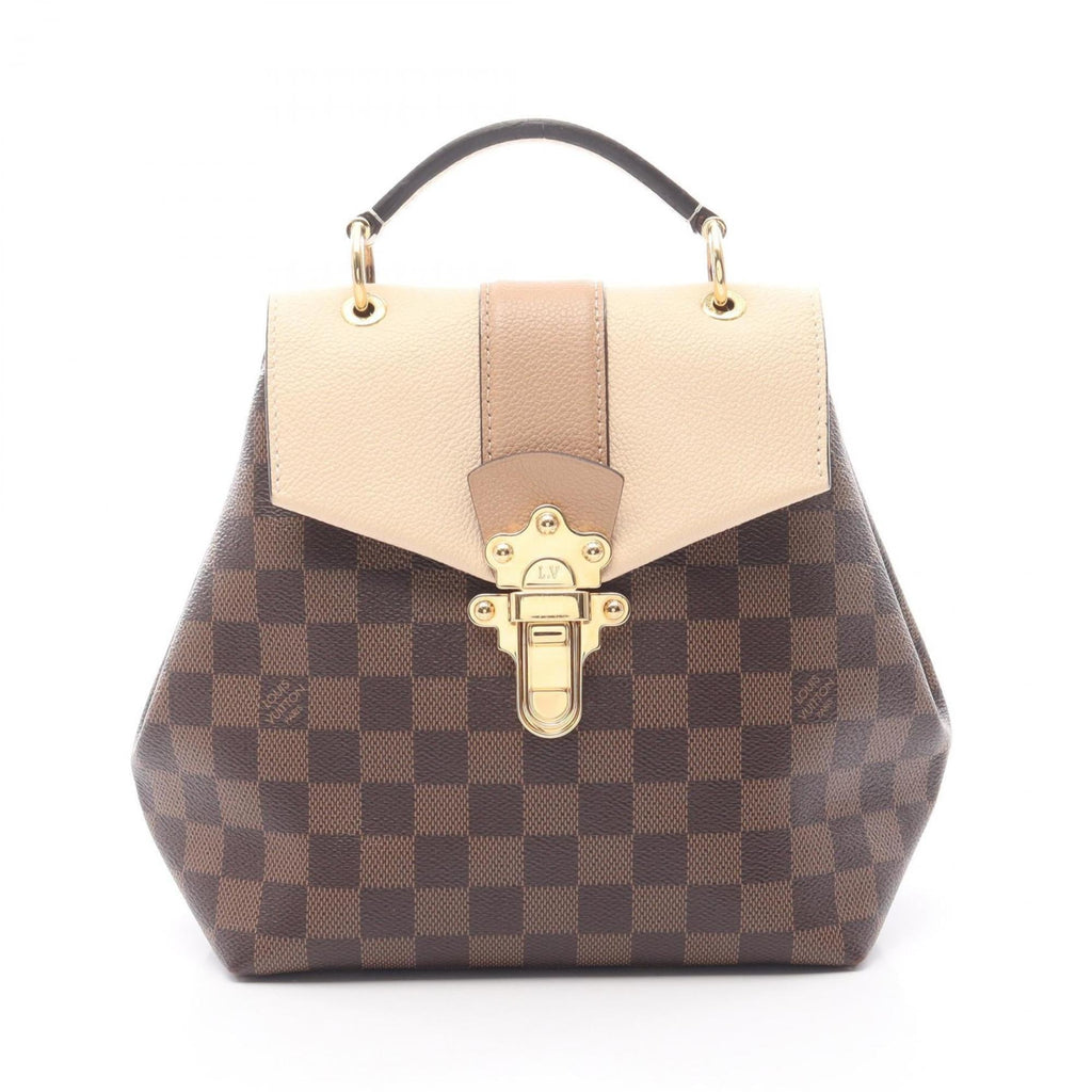 Louis Vuitton Beige Brown Cream Coated Canvas Leather Backpack (Pre-Owned)