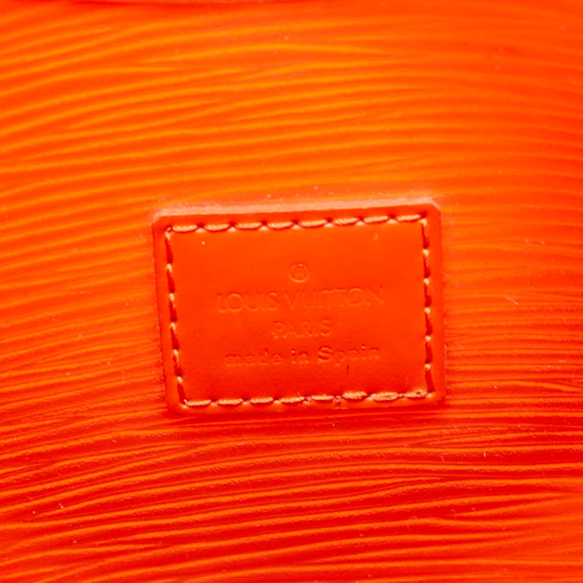 Louis Vuitton Orange Vinyl Leather Handbag (Pre-Owned)